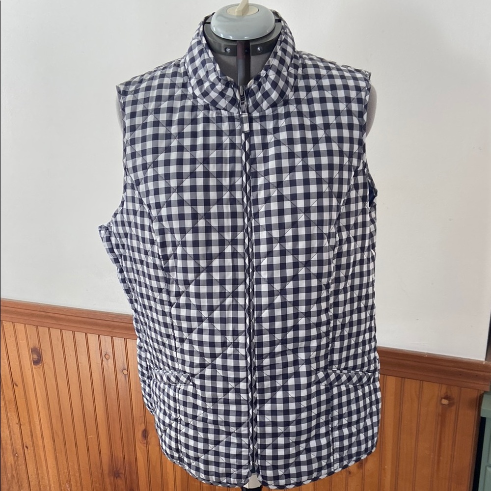 Talbots Black and White Checkered Vest Size XLP